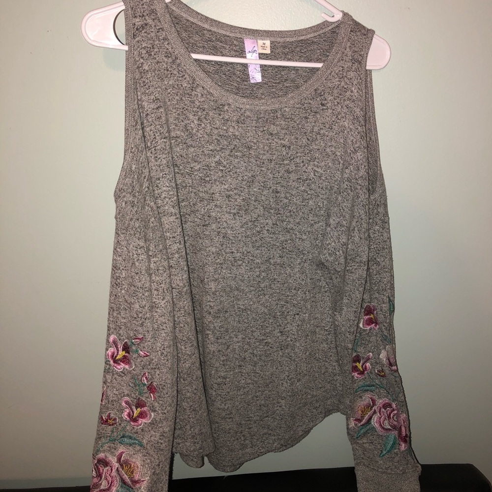 Grey cold shoulder shirt from francescas